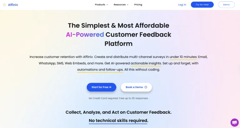 Affiniv is an end-to-end Customer Feedback Platform and the best overall Delighted alternative in 2026.