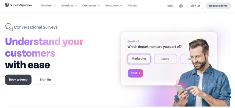 SurveySparrow is a strong Delighted alternative for teams focusing on engagement.