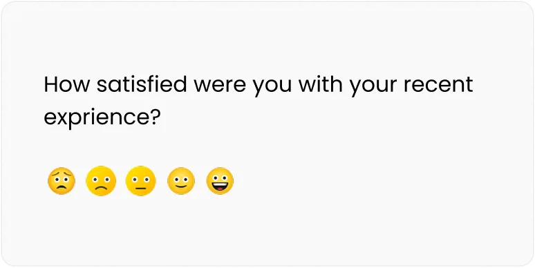 Rating scale question example — CSAT survey