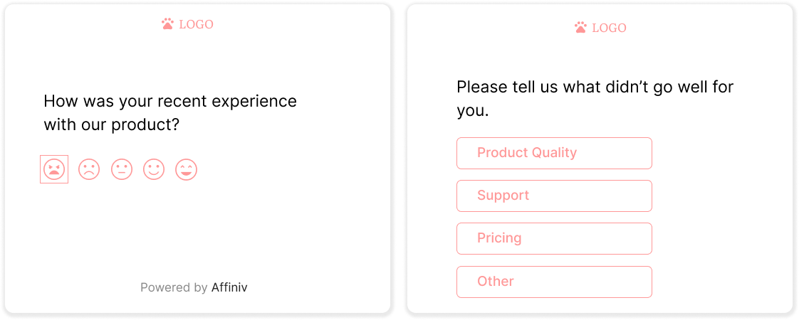 Smiley Survey with follow-on question