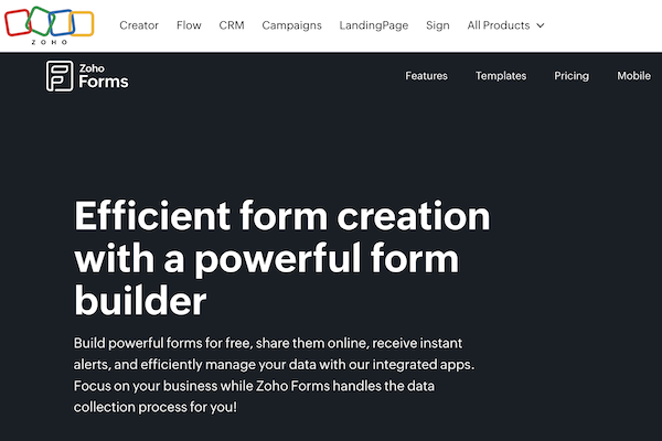 Zoho forms as a Jotform alternative