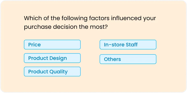 Multiple-Choice Question is one of the most used survey question type